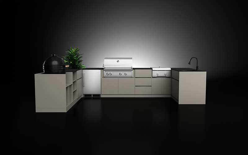 Light-Brown-Outdoor-U-Shaped-Kitchen-For-BBQ-1